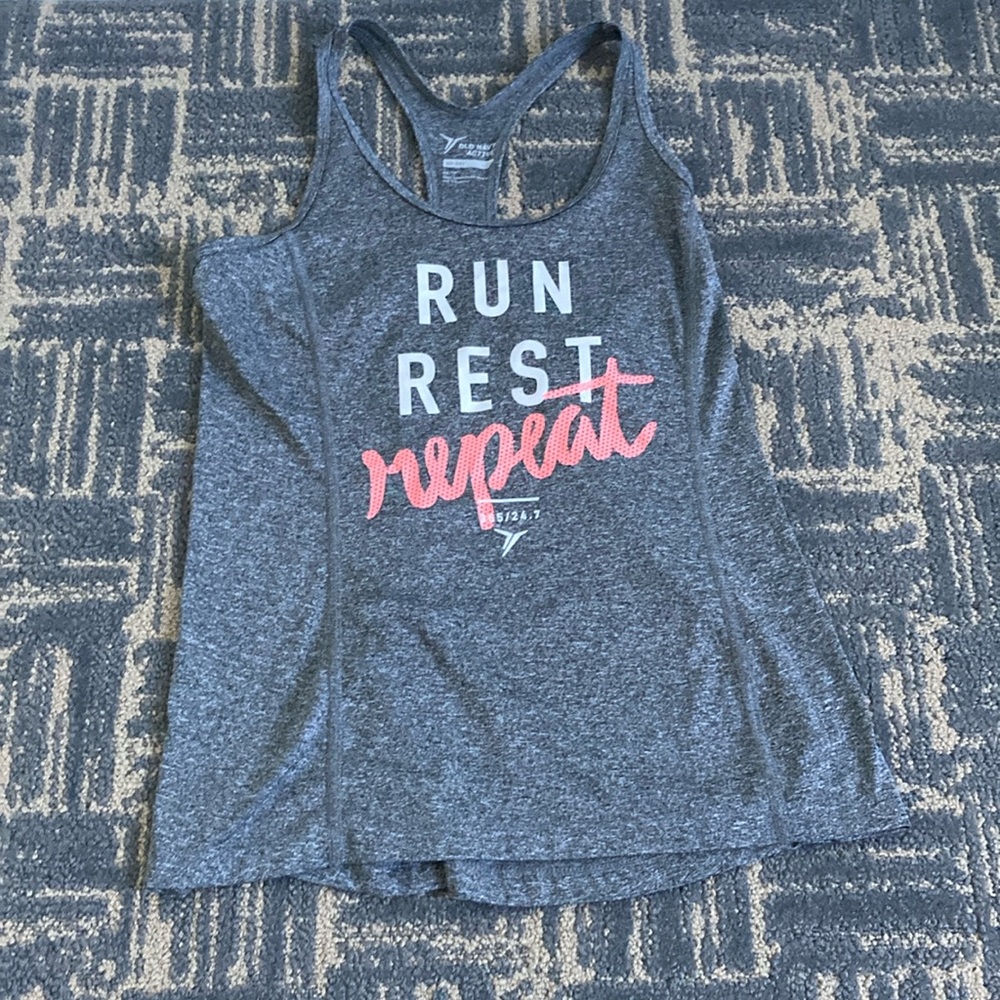 Active USA Gray Tank Top with Racerback Design